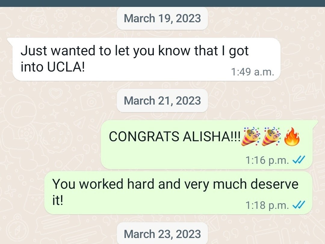 Message from Alisha