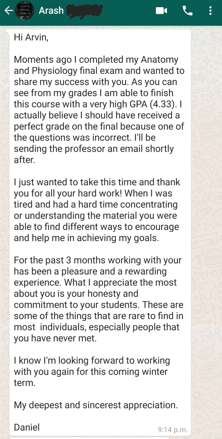 Daniel, 4.33 GPA