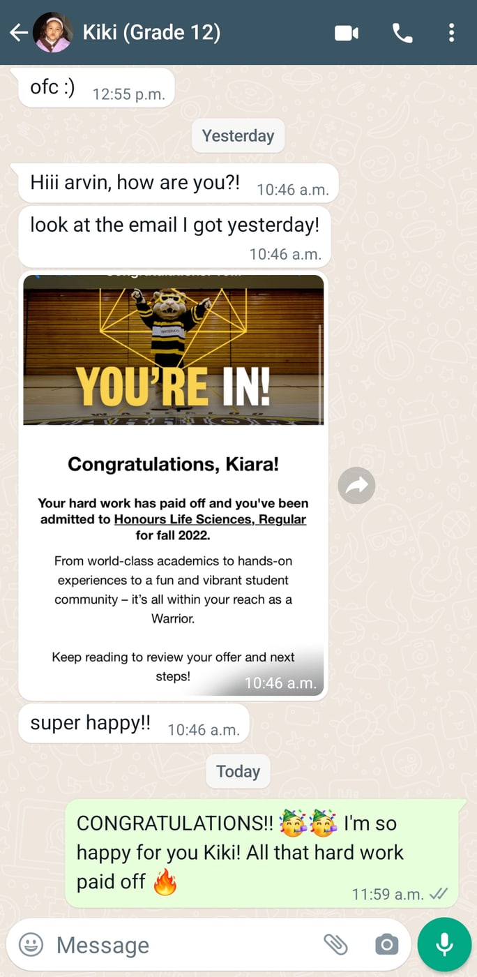 Kiara, Accepted · Waterloo